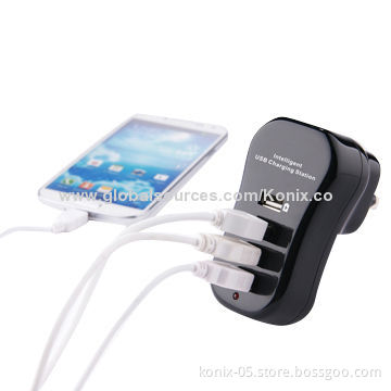 Multiple Cell Phone Charging Station, 100-240V AC, 0.3A, 50/60Hz Input Power SupplyNew